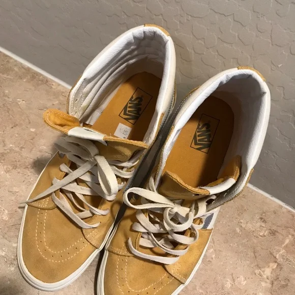 Vans Sk8-Hi White Yellow Shoes - Picture 6 of 10